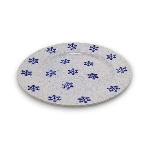 Ceramic Plate Hor doeuvers Appetizer Breakfast Blue White Snowflake Wangs - Picture 2 of 6